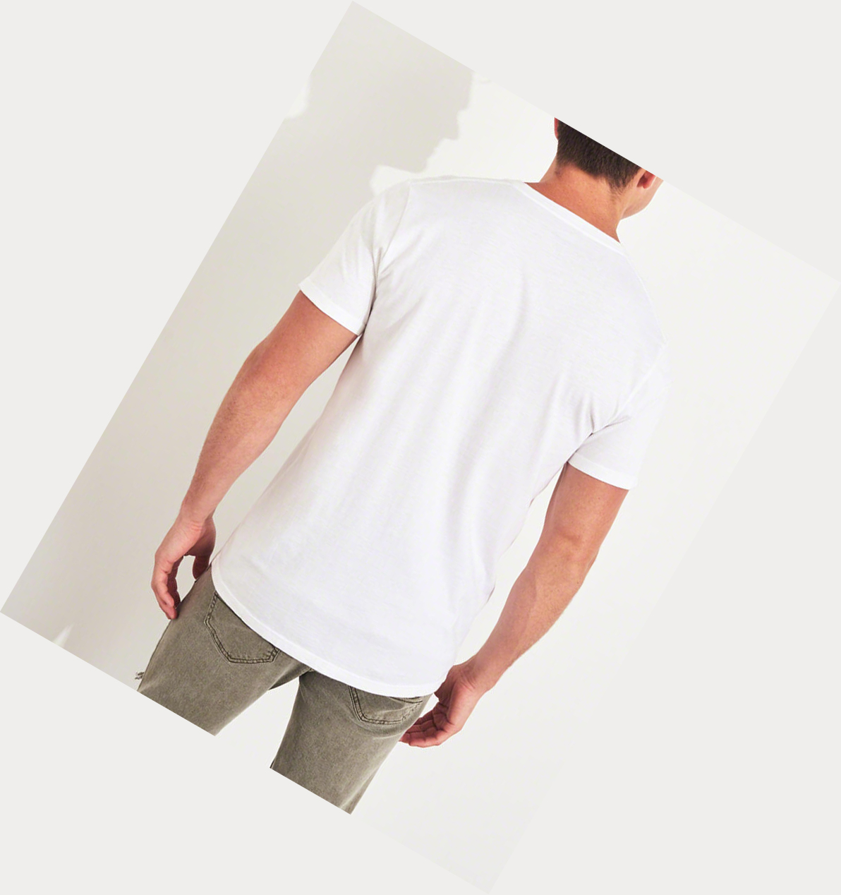 White Hollister Must-Have V-Neck Men's Short Sleeve | ZA-RPUY985