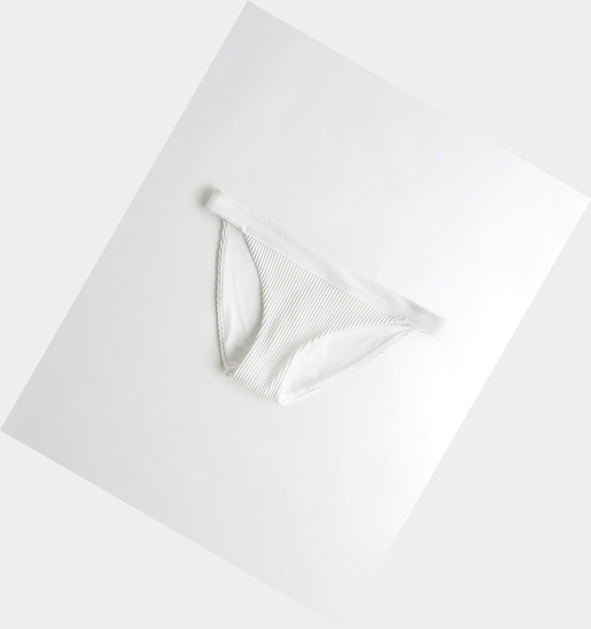 White Hollister Ribbed Women\'s Bikini Bottoms | ZA-MWNB907