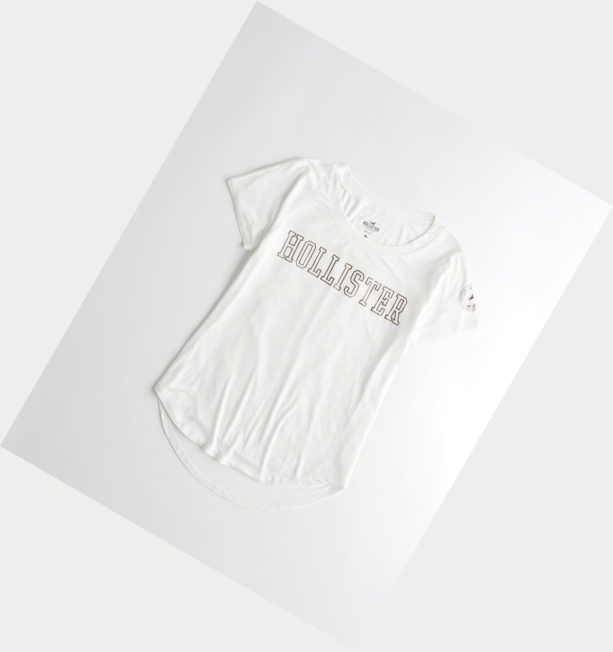 White Hollister Shine Logo Women\'s Short Sleeve | ZA-NZIL251