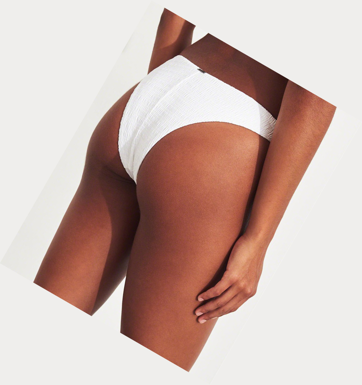 White Hollister Smocked High-Leg Women's Bikini Bottoms | ZA-KCER168