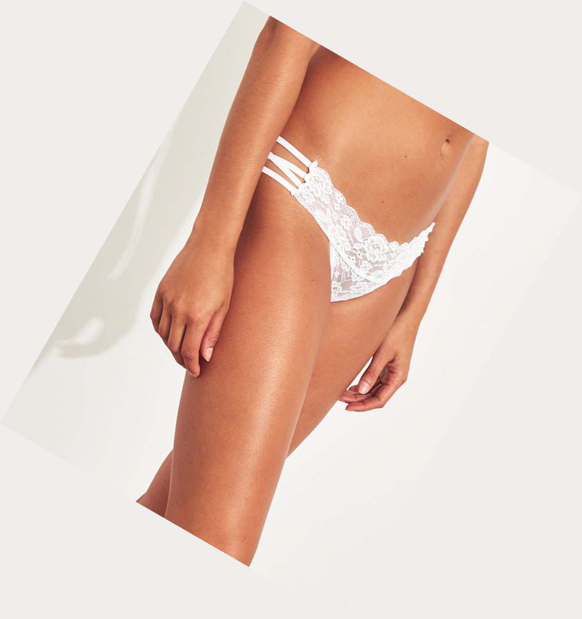 White Hollister Strappy Lace Bikini Women's Underwear | ZA-JNZO493