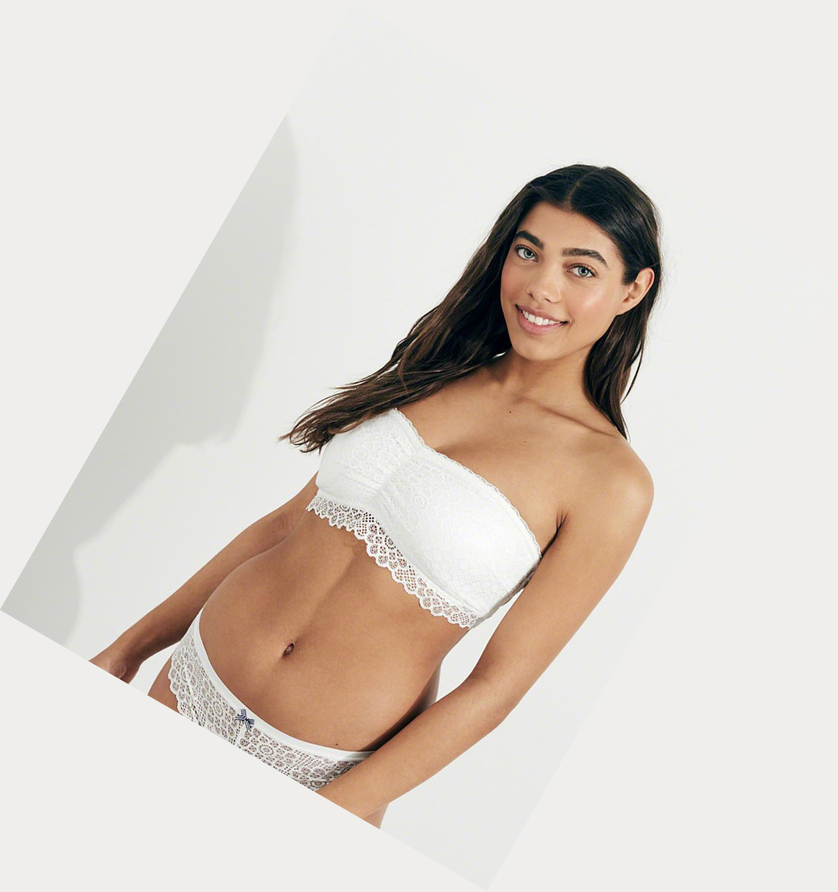 White Hollister Strappy Lace With Removable Pads Women's Bras | ZA-CYLG056