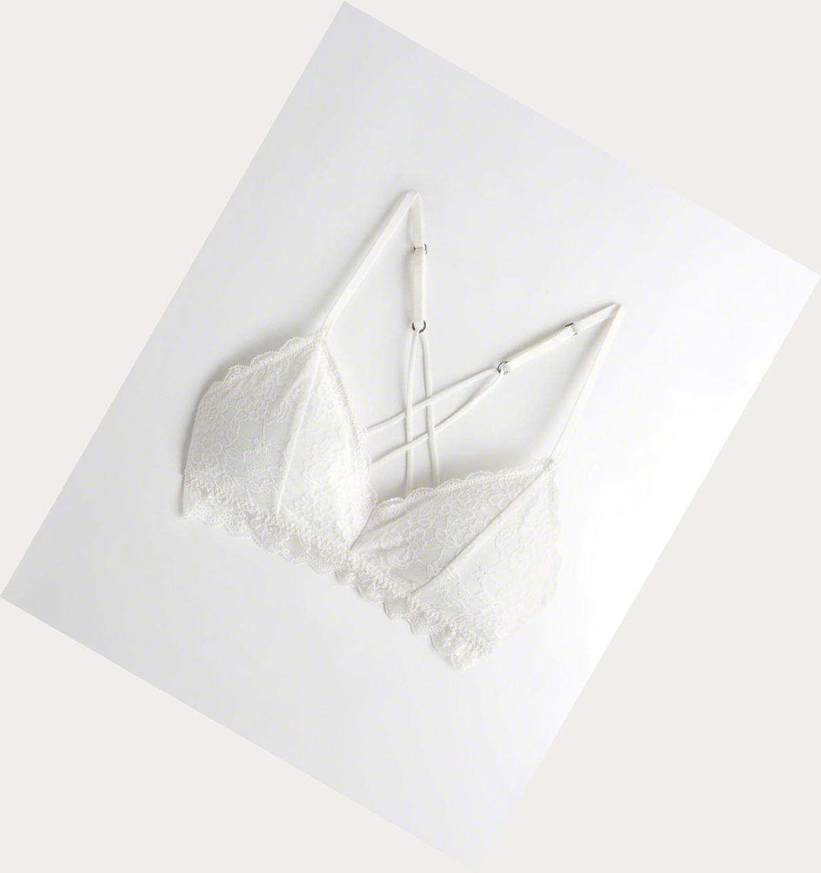 White Hollister Strappy Triangle With Removable Pads Women\'s Bras | ZA-CLJQ160