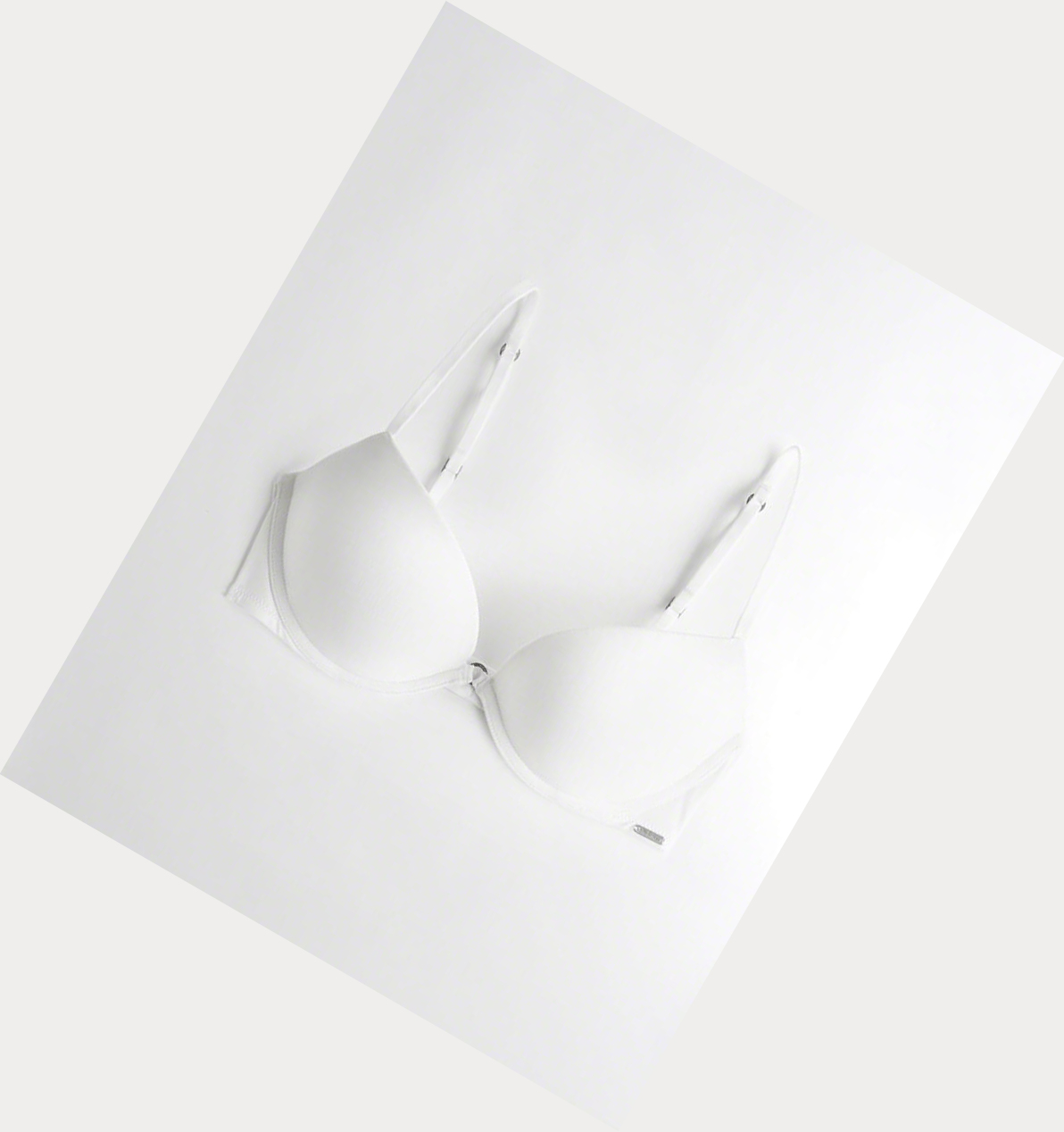 White Hollister Super Push-Up Plunge Women\'s Bras | ZA-JHIC398