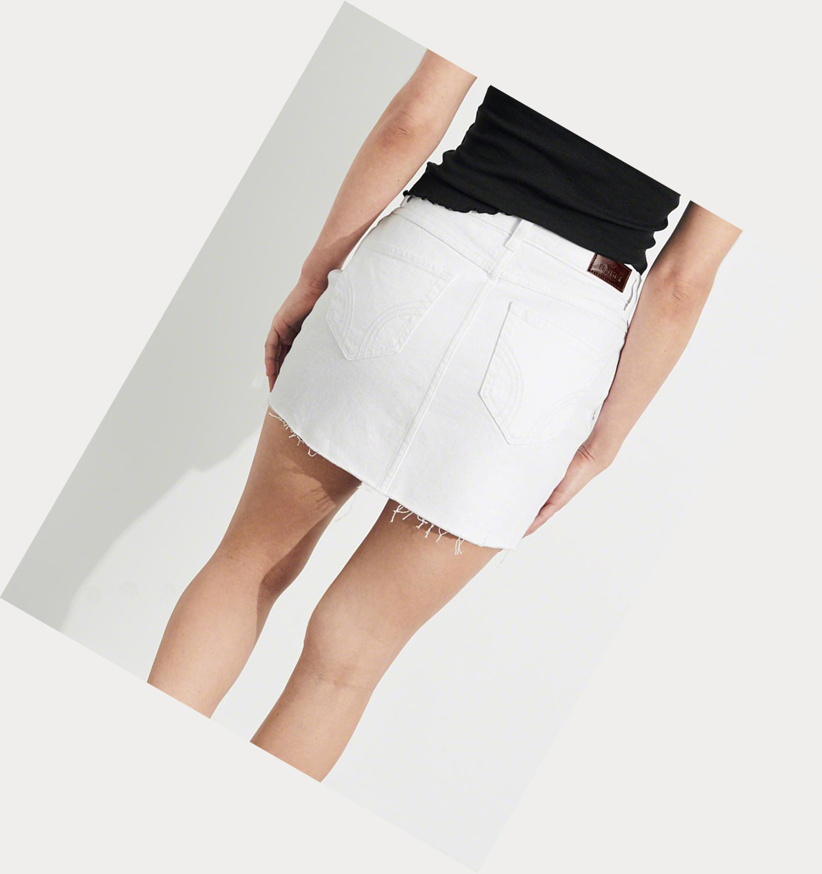 White Hollister Vintage Stretch High-Rise Denim Women's Skirts | ZA-QVMG438