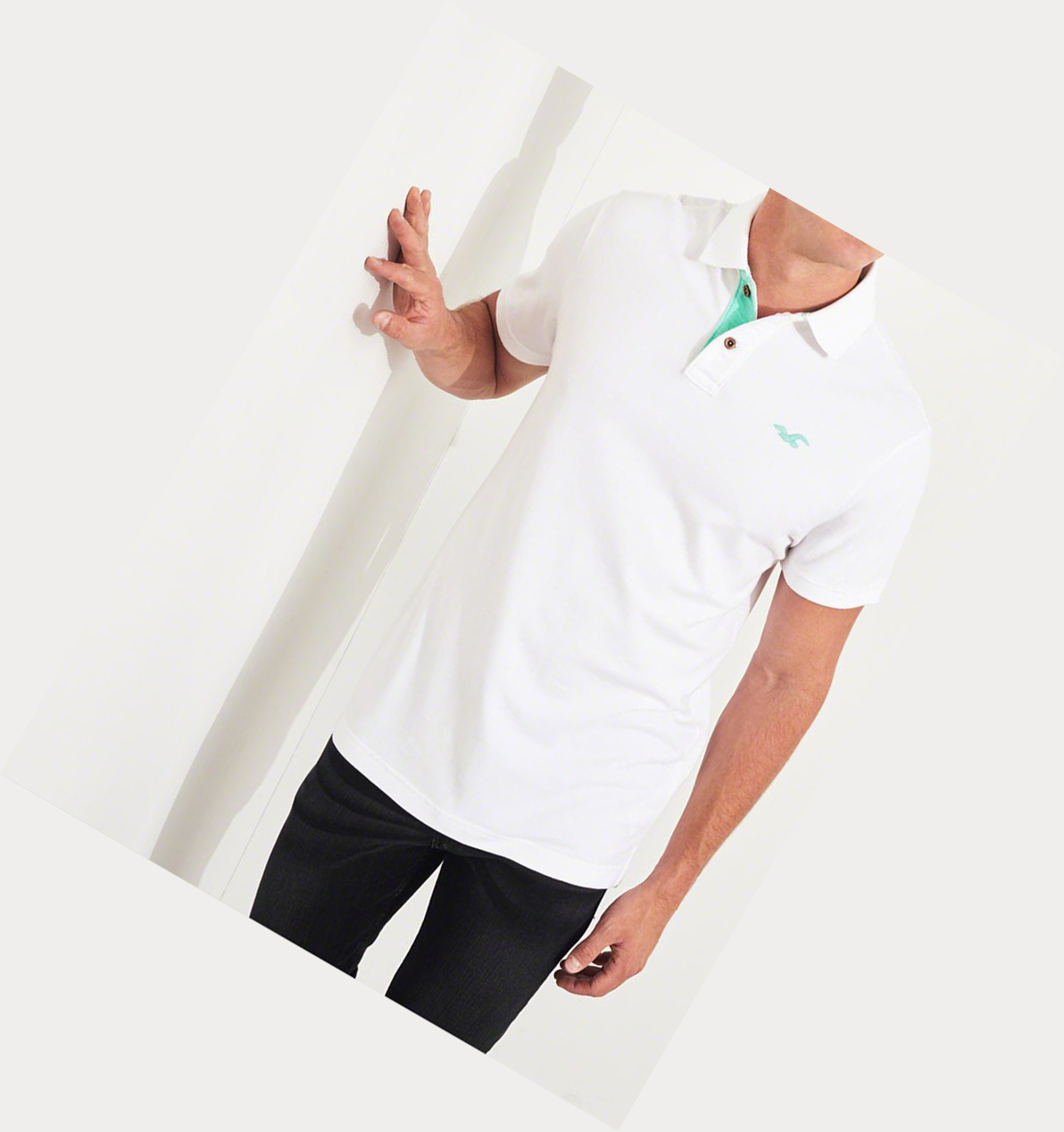 White Mint Hollister Icon Men's Polo Shirts | ZA-AUPT294