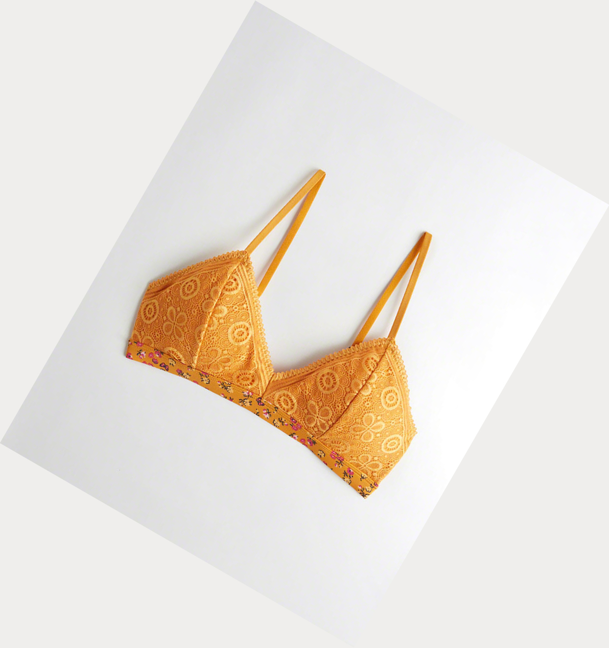 Yellow Hollister Lace Triangle With Removable Pads Women\'s Bras | ZA-JOQK174