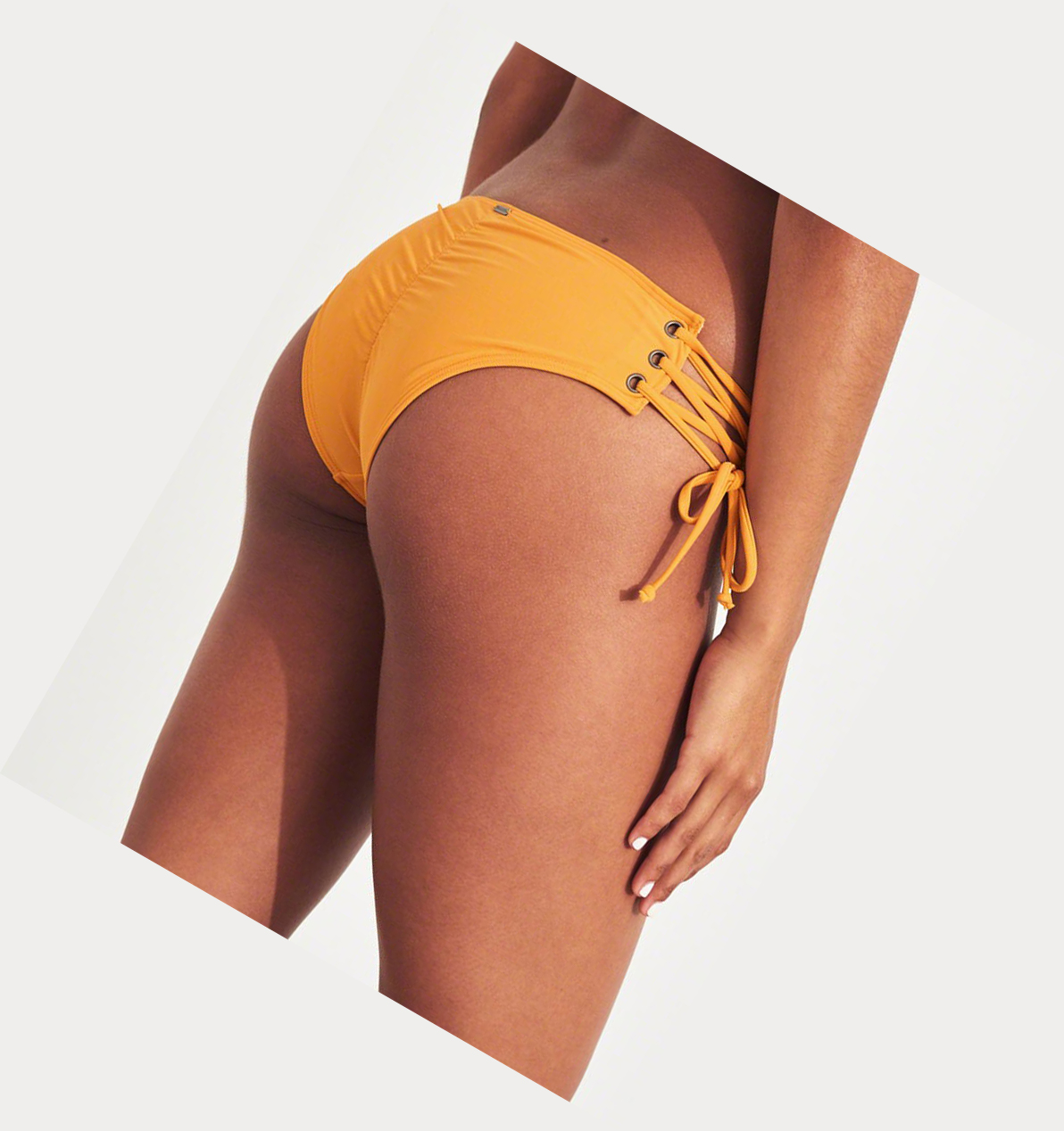 Yellow Hollister Lace-Up Cheeky Women's Bikini Bottoms | ZA-EFLJ028