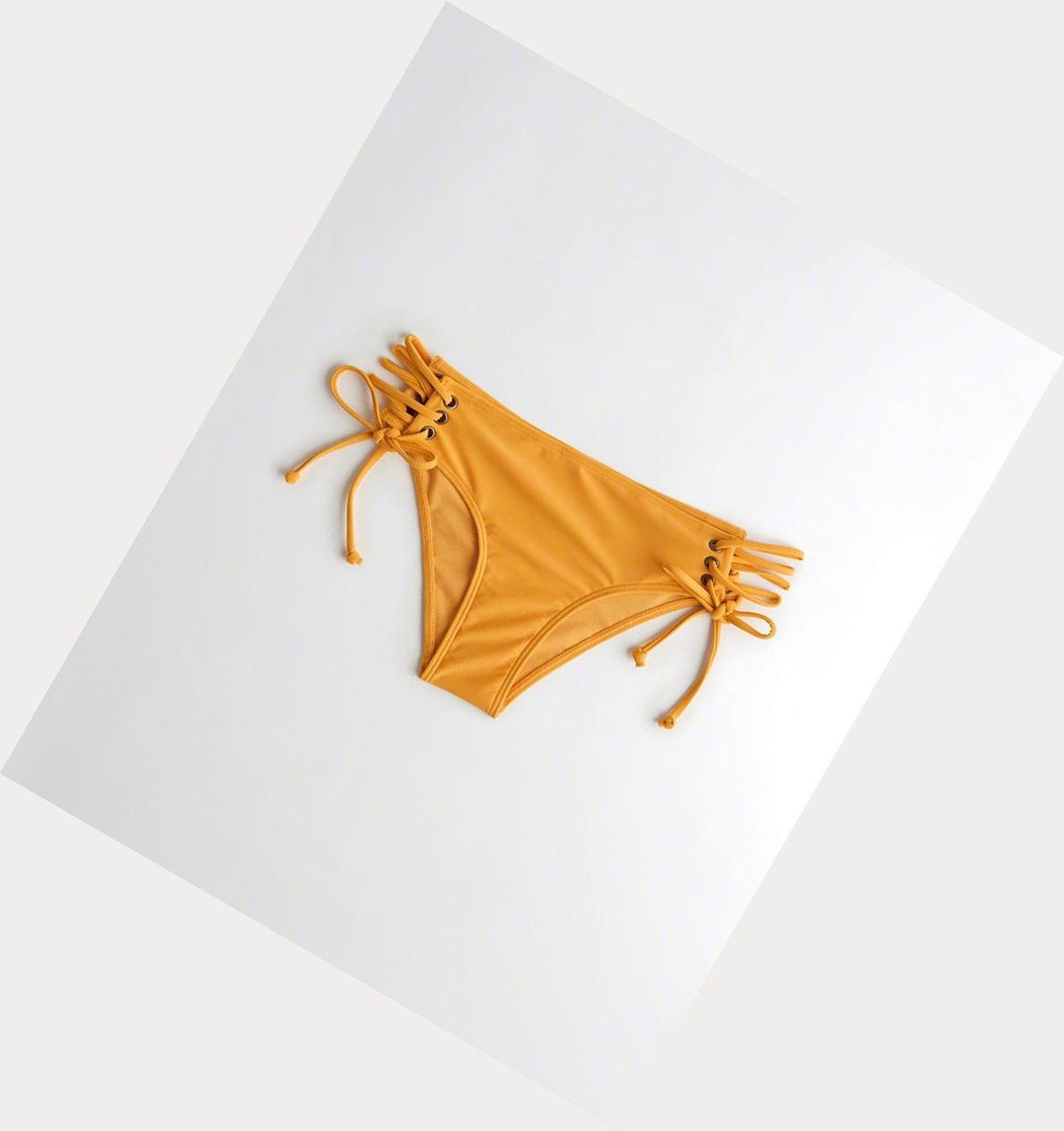 Yellow Hollister Lace-Up Cheeky Women\'s Bikini Bottoms | ZA-EFLJ028