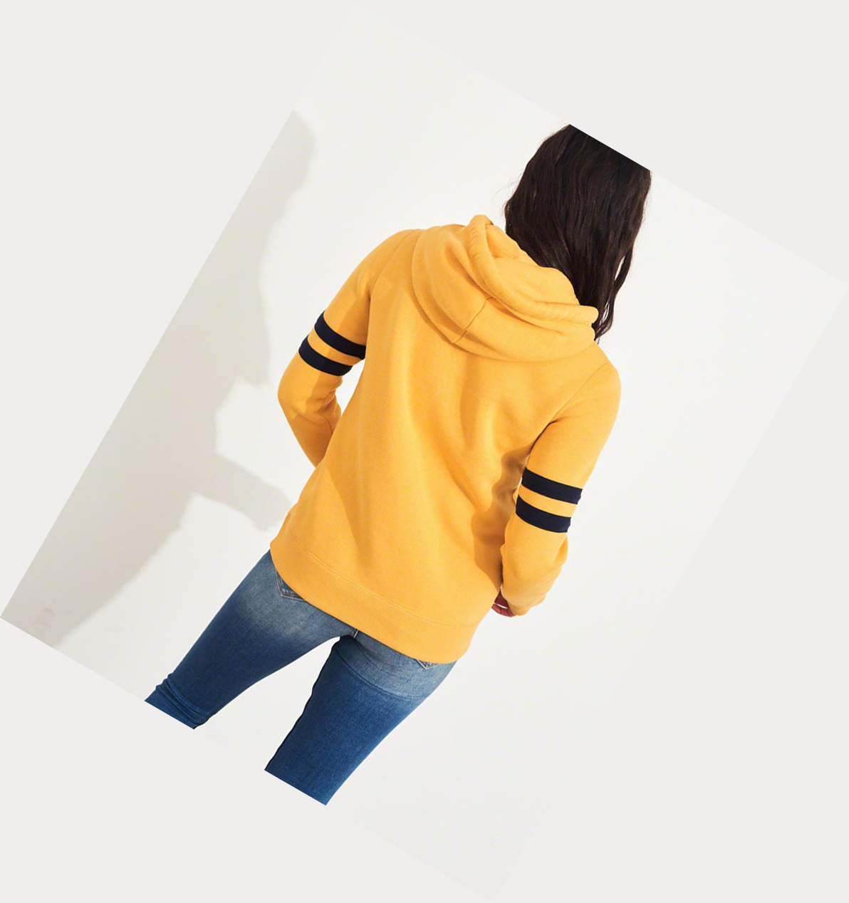 Yellow Hollister Logo Graphic Women's Hoodie | ZA-LMRD543