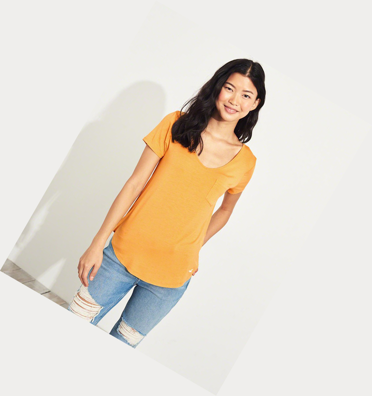 Yellow Hollister Must-Have Easy Women's Short Sleeve | ZA-WVML639