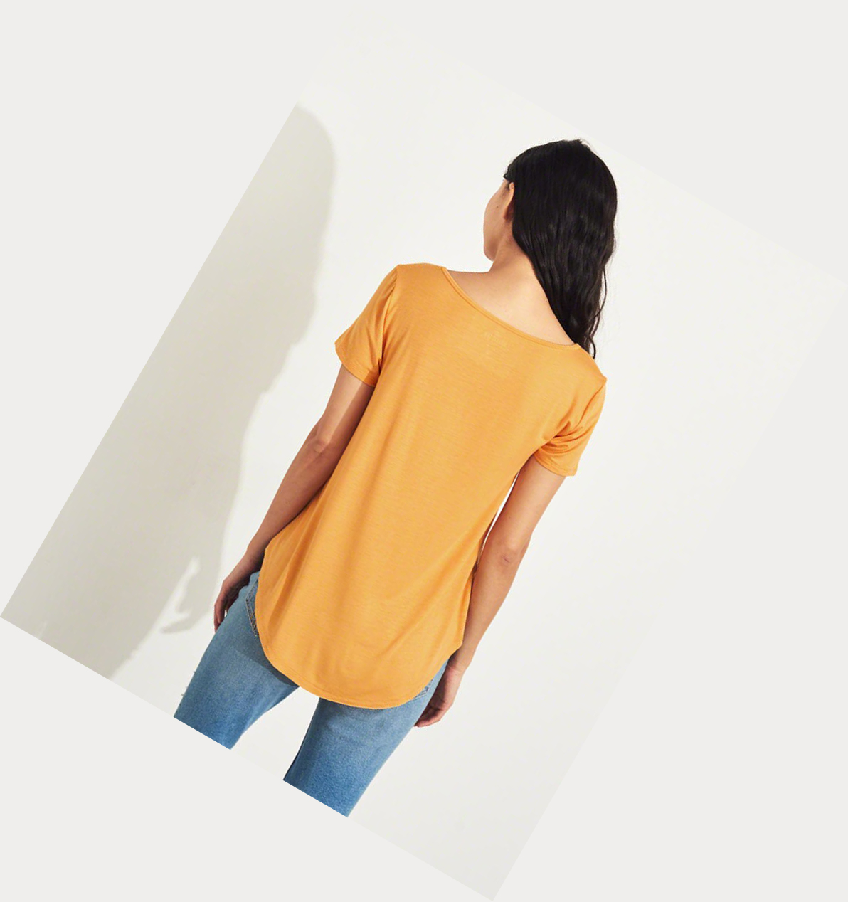 Yellow Hollister Must-Have Easy Women's Short Sleeve | ZA-WVML639