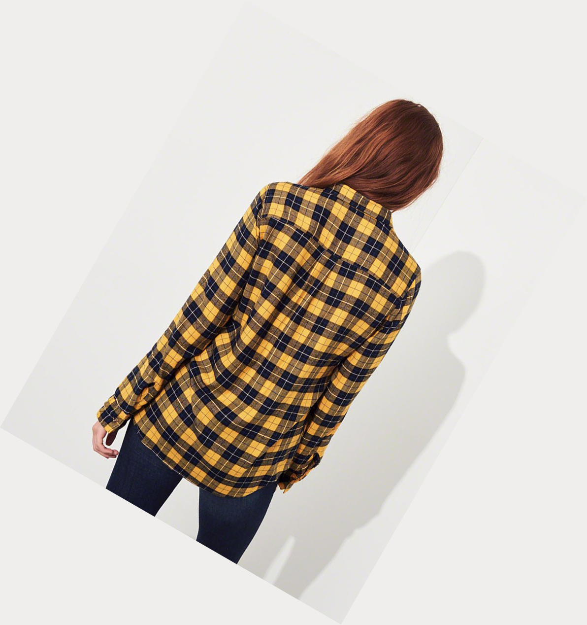 Yellow Hollister Plaid Women's Long Sleeve | ZA-JCBS714