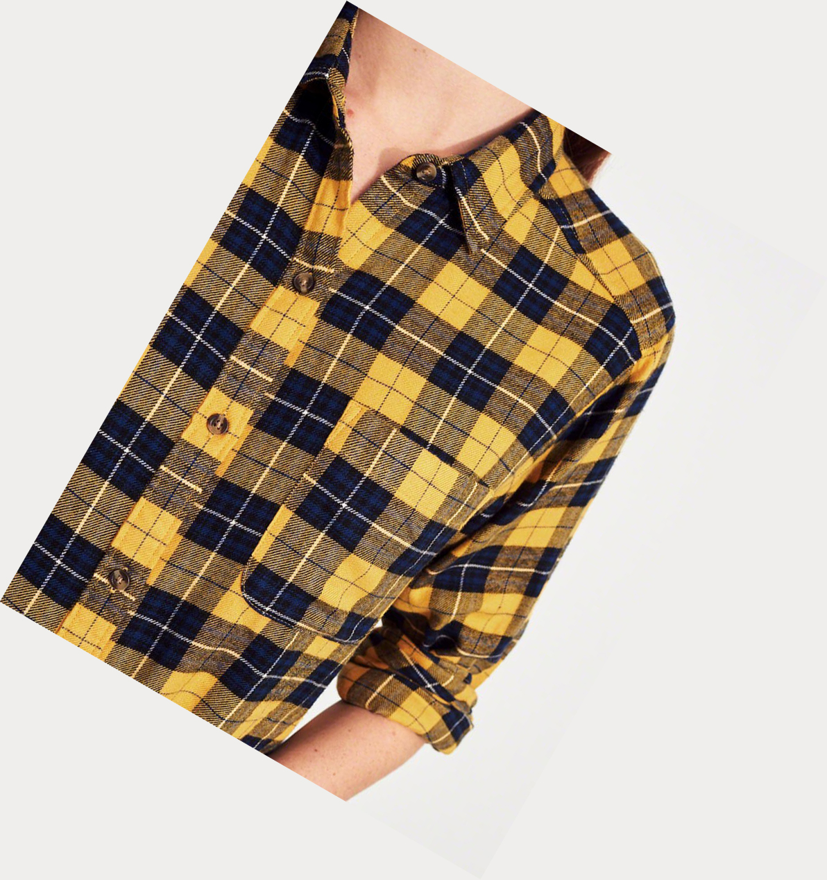 Yellow Hollister Plaid Women's Long Sleeve | ZA-JCBS714