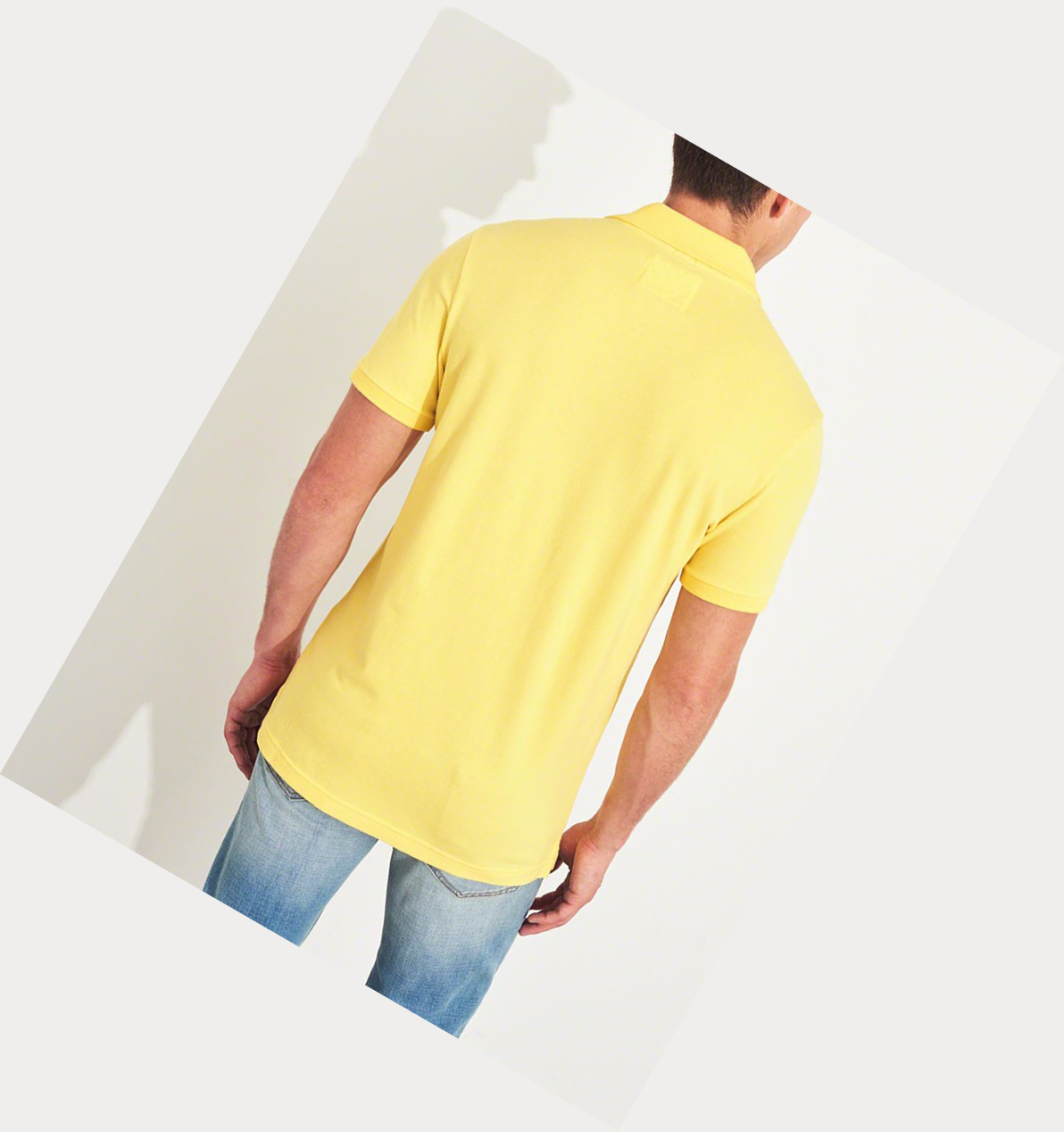 Yellow Hollister Stretch Icon Men's Polo Shirts | ZA-YAIC063