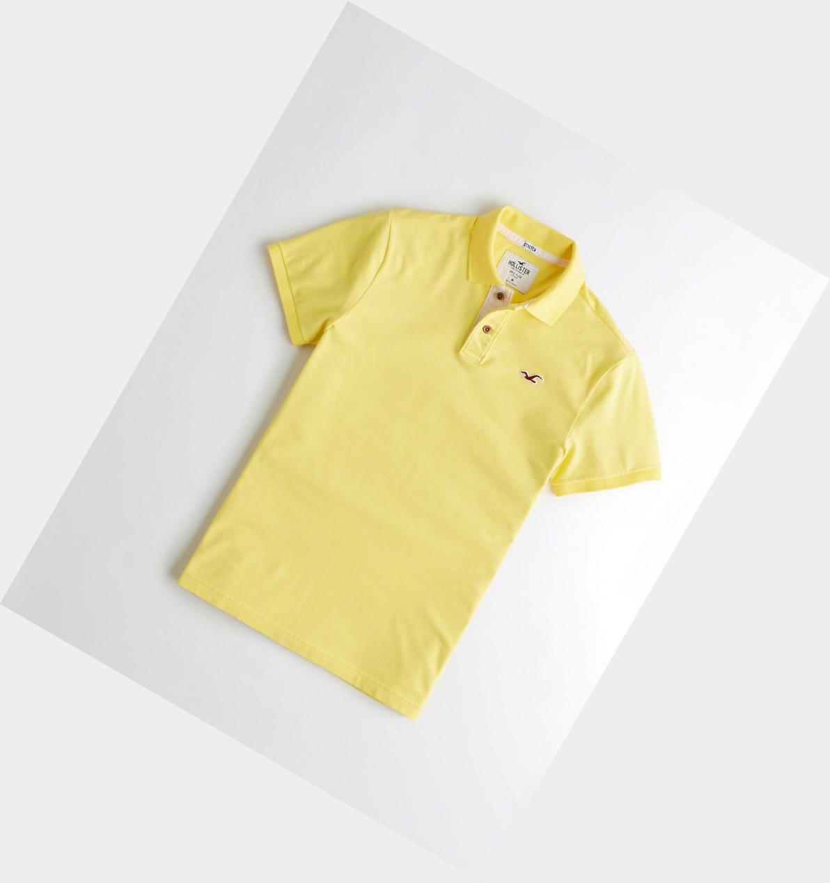 Yellow Hollister Stretch Icon Men\'s Polo Shirts | ZA-YAIC063