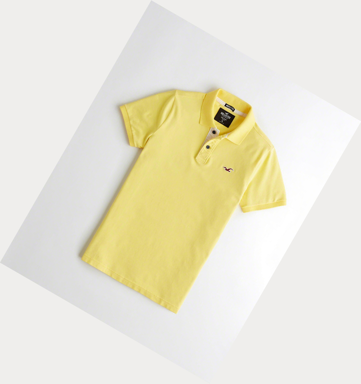 Yellow Hollister Stretch Muscle Fit Men\'s Polo Shirts | ZA-MOCT903