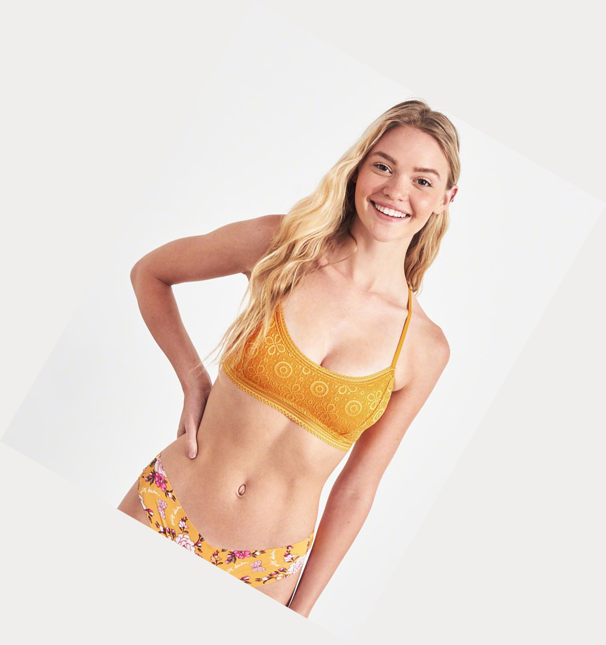 Yellow Hollister T-Back Scoop With Removable Pads Women's Bras | ZA-KLFW076