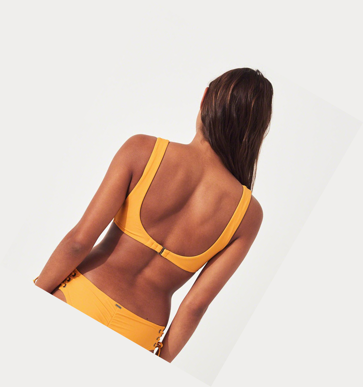 Yellow Hollister Tie-Front Scoop Women's Bikini Tops | ZA-WEOQ873